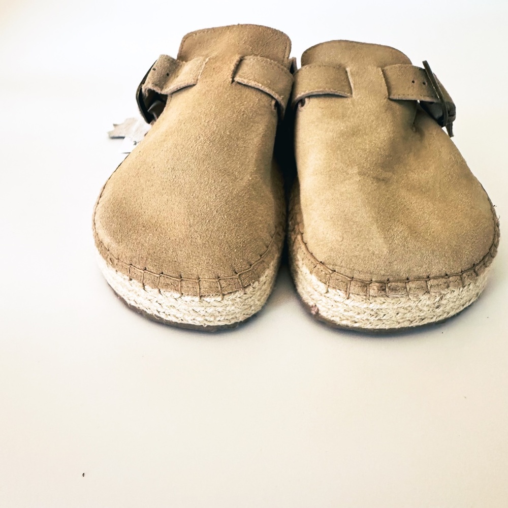 NEW Haute Hippie Aria Suede Mule Clogs Tan Beige Buckle Slip-On 10 NWT - Picture 6 of 10